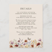 Boho Bloemen Bruiloft Informatiekaartje (Voorkant)