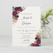 Boho bloemen bruiloft kaart (Staand voorkant)