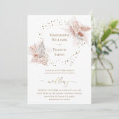 boho bloemen bruiloft kaart (Staand voorkant)