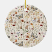Boho Bloemen Bruiloft Keramisch Ornament (Achterkant)
