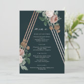Boho Bloemen Bruiloft Menu (Staand voorkant)