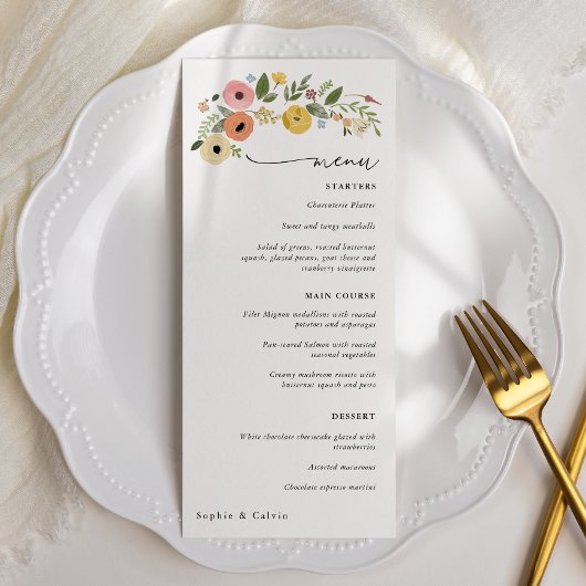  Boho Bloemen Bruiloft Menu