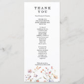 Boho bloemen bruiloft met wilde bloemen menu (Achterkant)