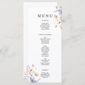 Boho bloemen bruiloft met wilde bloemen menu (Voorkant / Achterkant)