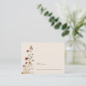 Boho Bloemen Bruiloft Plaatskaartje (Staand voorkant)