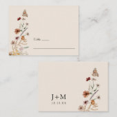 Boho Bloemen Bruiloft Plaatskaartje (Voorkant / Achterkant)