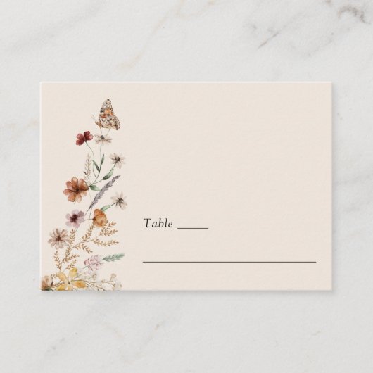 Boho Bloemen Bruiloft Plaatskaartje (Voorkant)