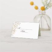 Boho Bloemen Bruiloft Placecard van Ruw Hout Plaatskaartje (Voorkant)