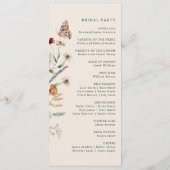 Boho Bloemen Bruiloft Programmakaart (Achterkant)