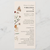 Boho Bloemen Bruiloft Programmakaart (Voorkant)