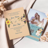 Boho Bloemen Bruiloft QR Code Kaart