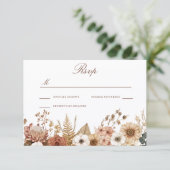 Boho Bloemen Bruiloft  RSVP Kaartje (Staand voorkant)
