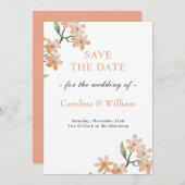 Boho Bloemen Bruiloft Save The Date (Voorkant / Achterkant)