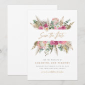 Boho Bloemen Bruiloft Save The Date (Voorkant / Achterkant)