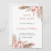Boho Bloemen Bruiloft Save The Date (Voorkant)