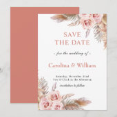 Boho Bloemen Bruiloft Save The Date (Voorkant / Achterkant)