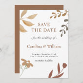 Boho Bloemen Bruiloft Save The Date (Voorkant / Achterkant)