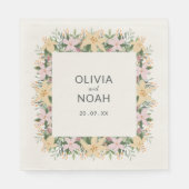 Boho bloemen bruiloft  servet (Voorkant)