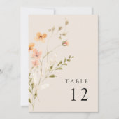 Boho Bloemen Bruiloft Tafel Nummer Kaart (Voorkant)