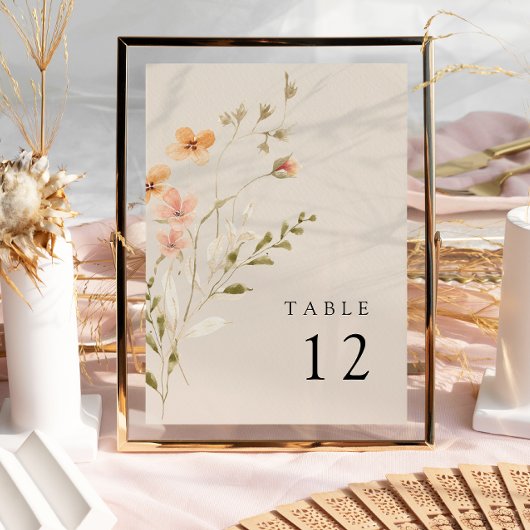 Boho Bloemen Bruiloft Tafel Nummer Kaart