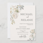 Boho bloemen bruiloft uitnodiging (Voorkant)