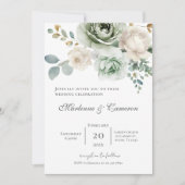 Boho bloemen bruiloft uitnodiging (Voorkant)