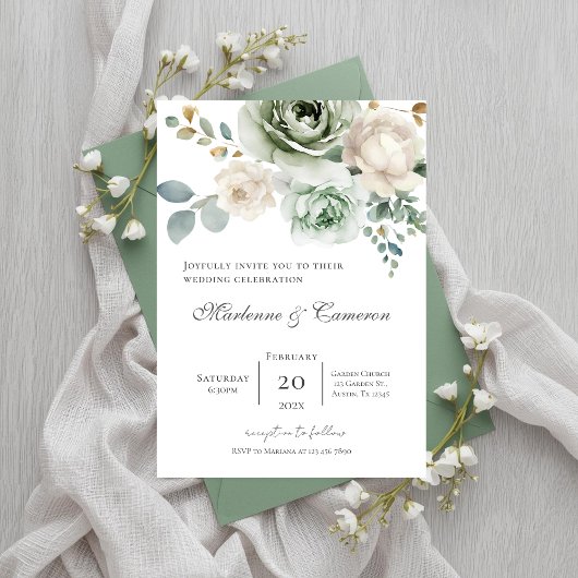 Boho bloemen bruiloft uitnodiging