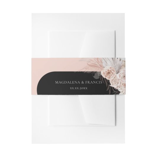 boho bloemen bruiloft uitnodigingen wikkel (Voorkant Voorbeeld)