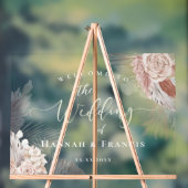 Boho bloemen bruiloft welkom acryl bord (Neutraal)