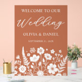 Boho Bloemen Bruiloft Welkom Acrylaat Bord (Huwelijk)