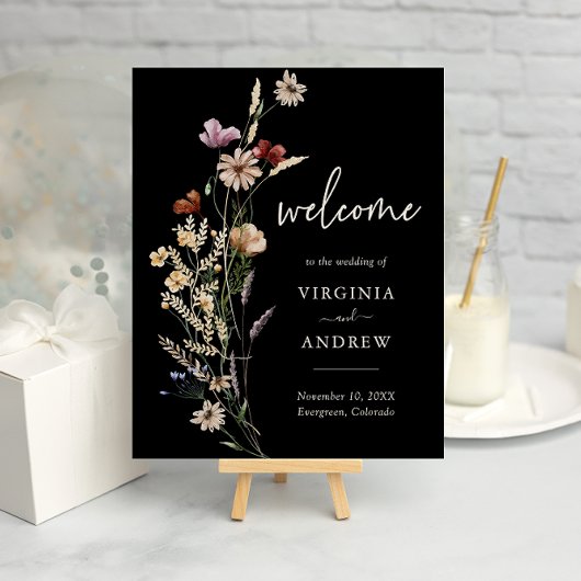Boho Bloemen Bruiloft Welkom Poster