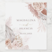 boho bloemen bruiloft wijn etiket (Enkel label)