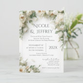 Boho bloemen bruiloftsinvatie kaart (Staand voorkant)