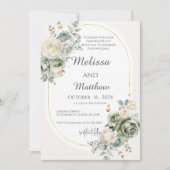Boho bloemen bruiloftsinvatie kaart (Voorkant)