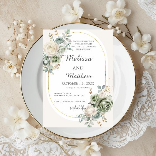 Boho bloemen bruiloftsinvatie kaart