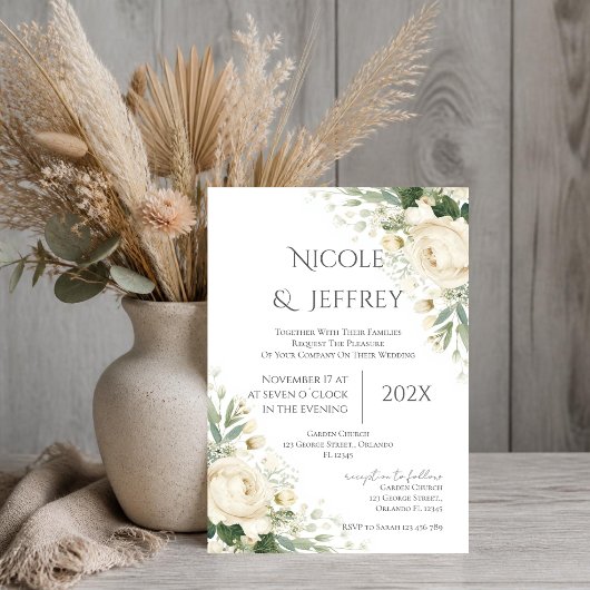 Boho bloemen bruiloftsinvatie kaart