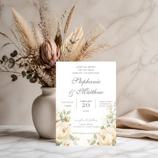 Boho Bloemen Bruiloftsinvatie Kaart