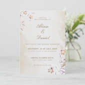 Boho Bloemen Bruiloftsinvatie Kaart (Staand voorkant)