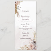 Boho Bloemen Bruiloftsmenu Menu (Voorkant)