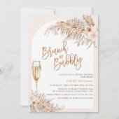 Boho Bloemen Brunch Bubbly Vrijgezellenfeest Kaart (Voorkant)