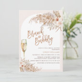 Boho Bloemen Brunch Bubbly Vrijgezellenfeest Kaart (Staand voorkant)