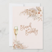 Boho Bloemen Brunch Bubbly Vrijgezellenfeest Kaart (Achterkant)
