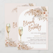 Boho Bloemen Brunch Bubbly Vrijgezellenfeest Kaart (Voorkant / Achterkant)