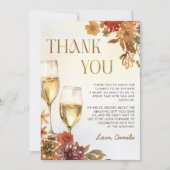 Boho Bloemen Brunch en Bruisende Bruids Bruiloft Bedankkaart (Voorkant)