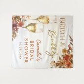 Boho Bloemen Brunch en Bruisende Bruids-Shower Wandkleed (Voorkant (horizontaal))