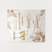 Boho Bloemen Brunch en Bruisende Bruiloft Brunch Wandkleed (Voorkant (horizontaal))