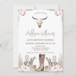 Boho Bloemen Cactus Rodeo 30e Verjaardag Uitnodigi Kaart<br><div class="desc">Boho Floral Cactus Rodeo 30th Birthday Invitation Sweet western of rodeo thema meisje's dertigste verjaardagsuitnodiging met een stier of koe schedel,  cowgirl boot,  sommige bloemstukken met pampasgras en cactus. De westerne 30e verjaardagsuitnodiging van dit meisje is ideaal voor een verjaardagsfeestje in landelijke stijl.</div>