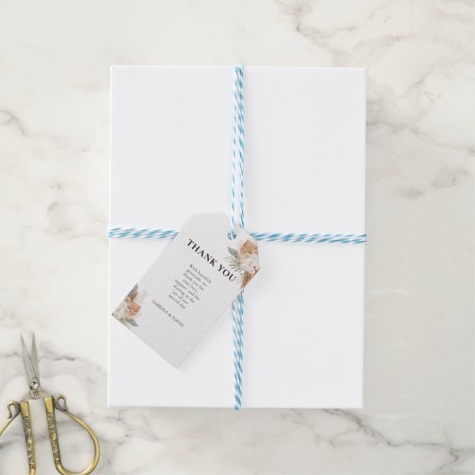 Boho Bloemen Cadeaulabel (Met Touw)