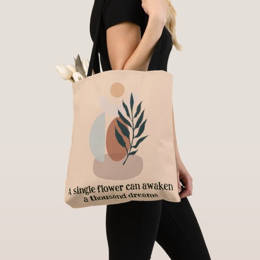 Boho Bloemen Canvas tas - Chic en Kleurrijk Groen (Dichtbij)