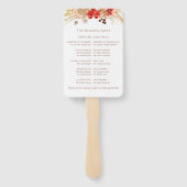 Boho Bloemen Ceremonie Programma Teken Terracotta Handwaaier (Achterkant)